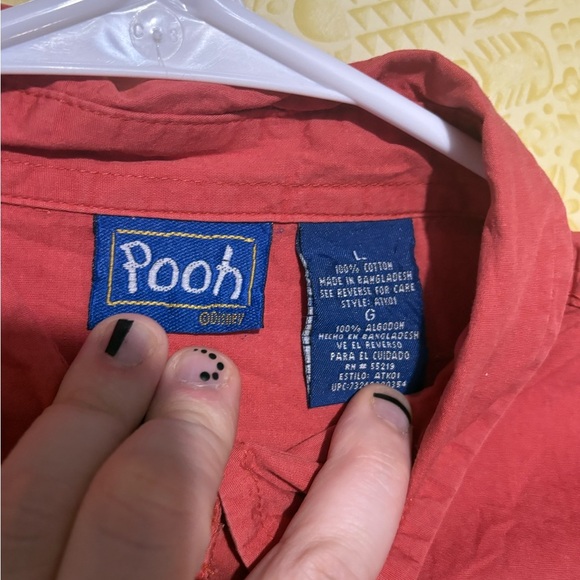 Disney Women's Coral Button Down Shirt with Winnie the Pooh Embroidery - Picture 10 of 13